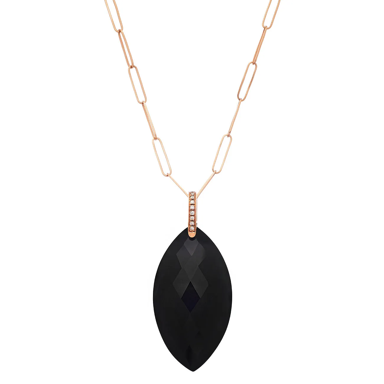 Natalia Necklace Rose Gold Black Onyx