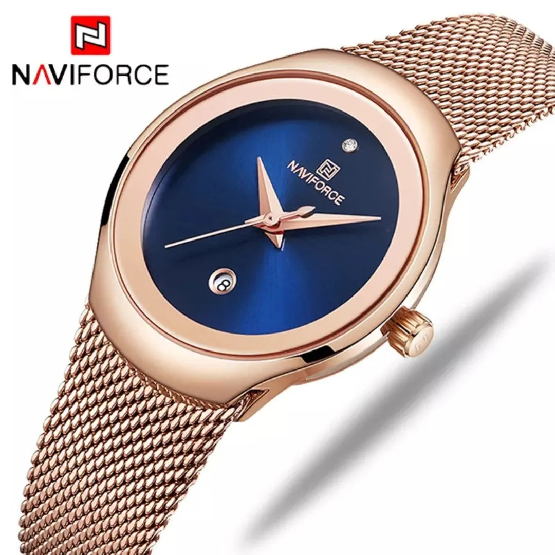 Naviforce Lady Stylish Bracelet Watch - BLUE FACE