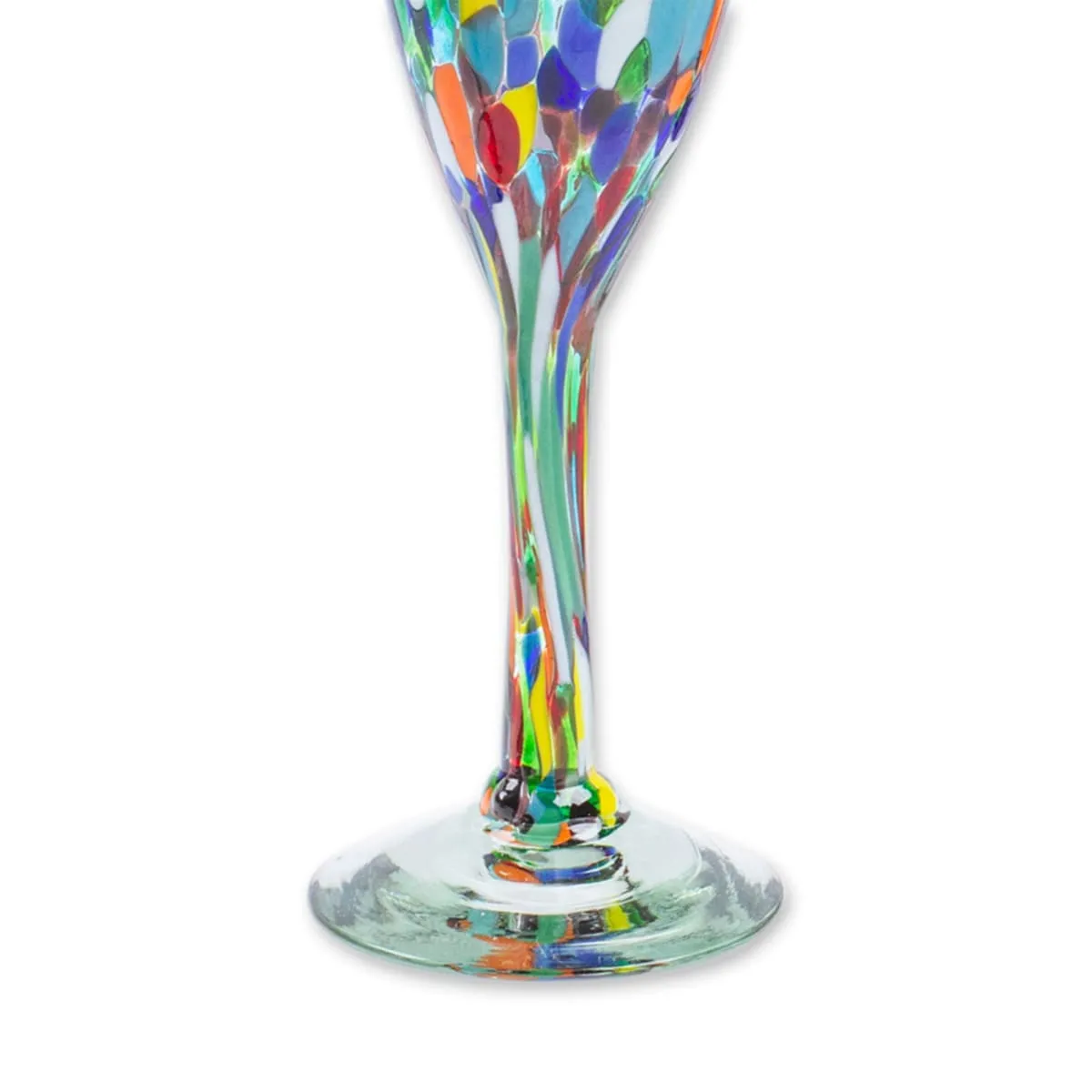 Novica Chromatic Soirée Handblown Champagne Flutes (Set Of 4)