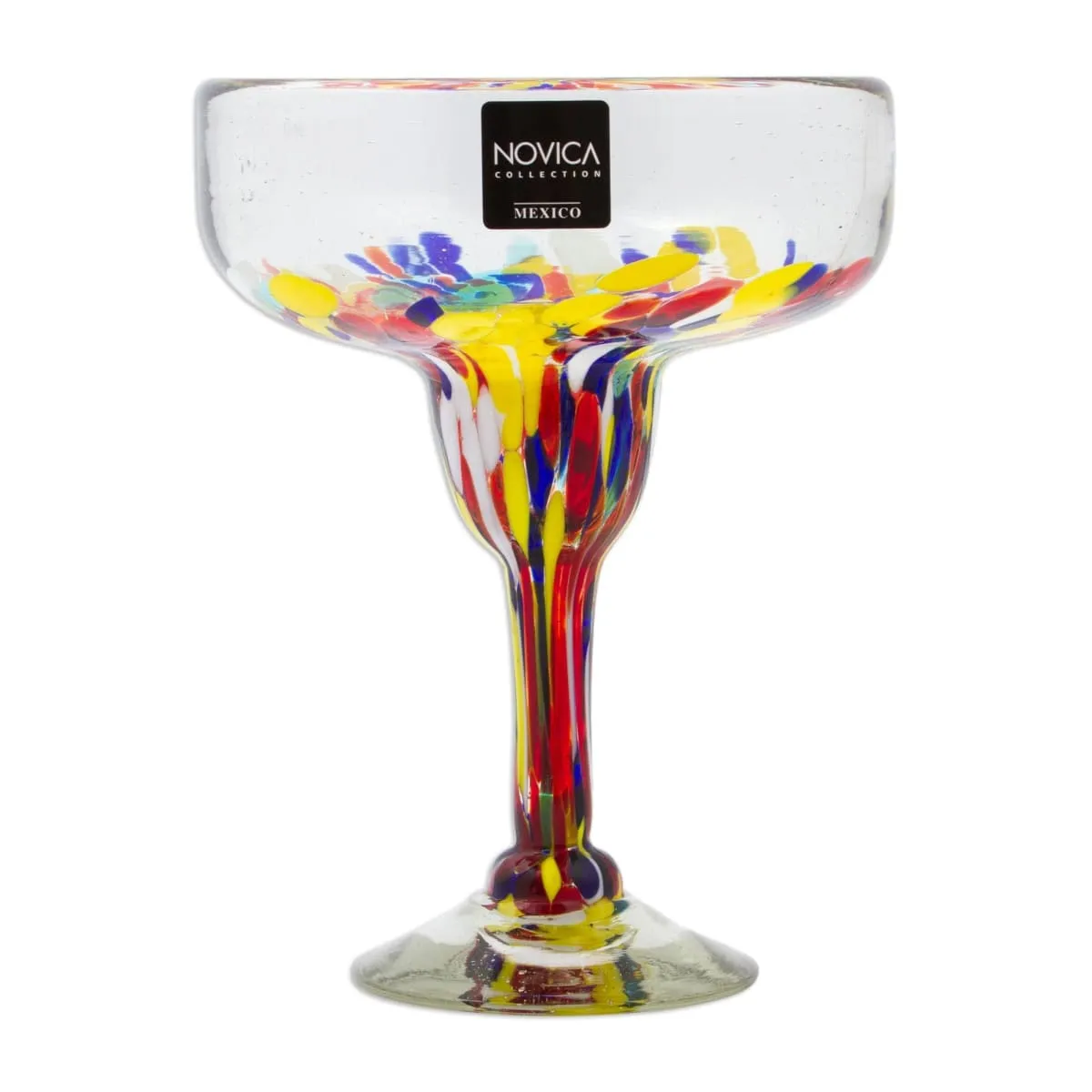 Novica Confetti Festival Blown Glass Margarita Glasses (Set Of 6)