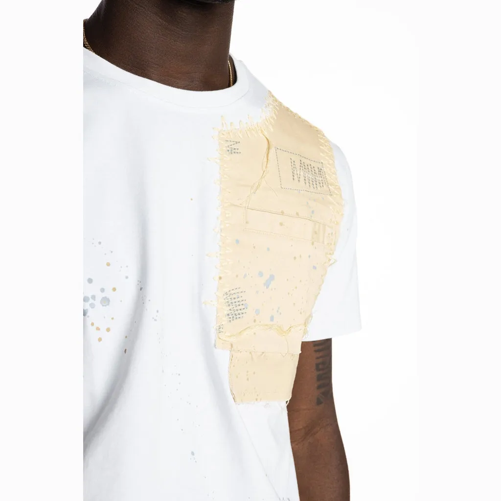 Patchwork Pocket Fashion Tee - White