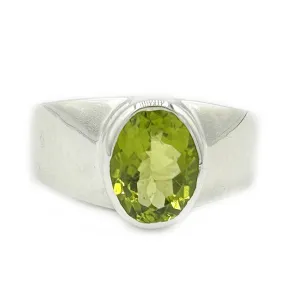 Peridot Oval Gemstone Boho Ring