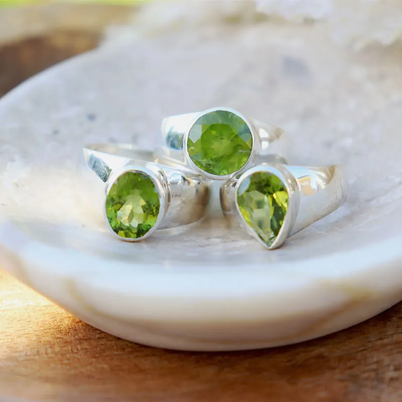 Peridot Oval Gemstone Boho Ring