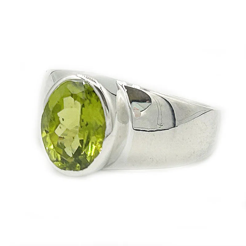 Peridot Oval Gemstone Boho Ring