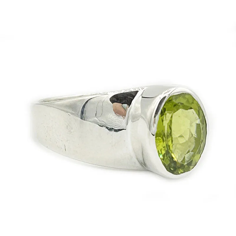 Peridot Oval Gemstone Boho Ring