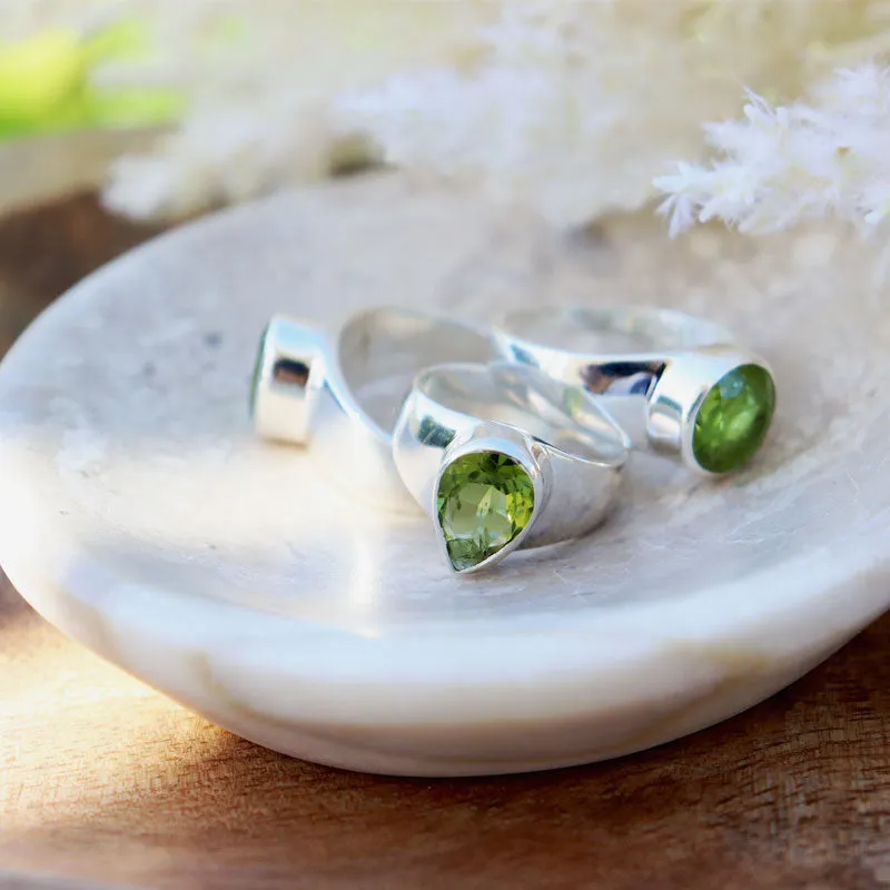 Peridot Oval Gemstone Boho Ring