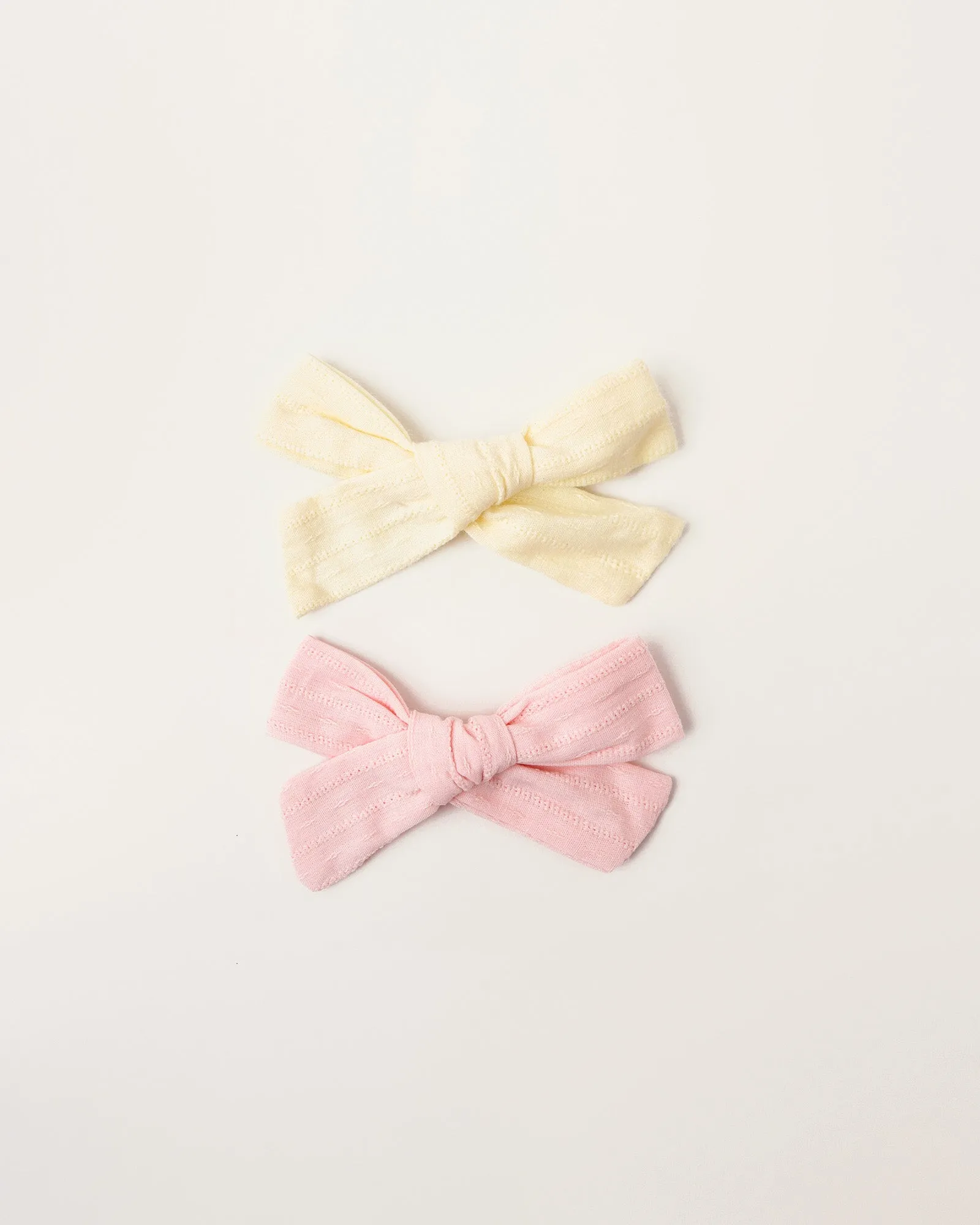 Pink and Yellow Bow Clips