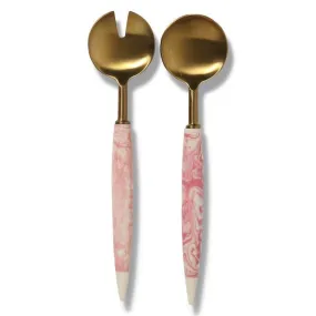 Pink Marble Salad Servers