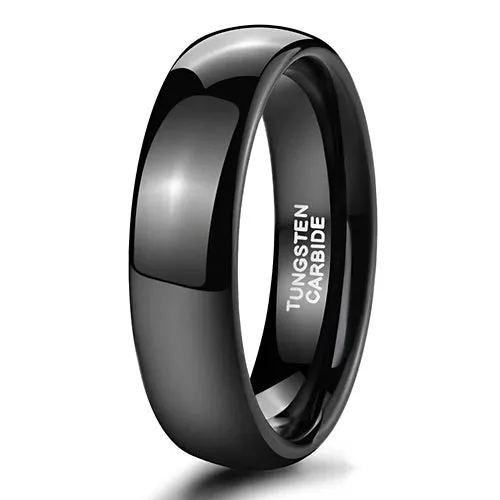 Polished Black Tungsten Ring