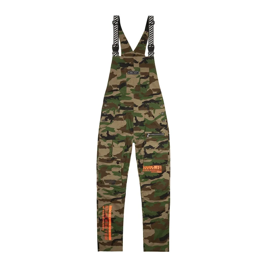 Printed Utility Twill Cargo Overalls - Wood Camo