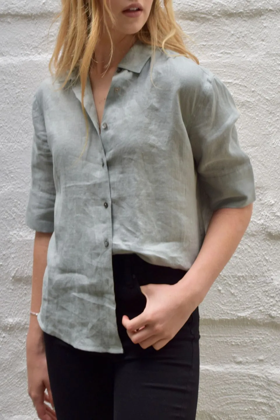 Remarkable SS Soft Linen Sea Green Shirt