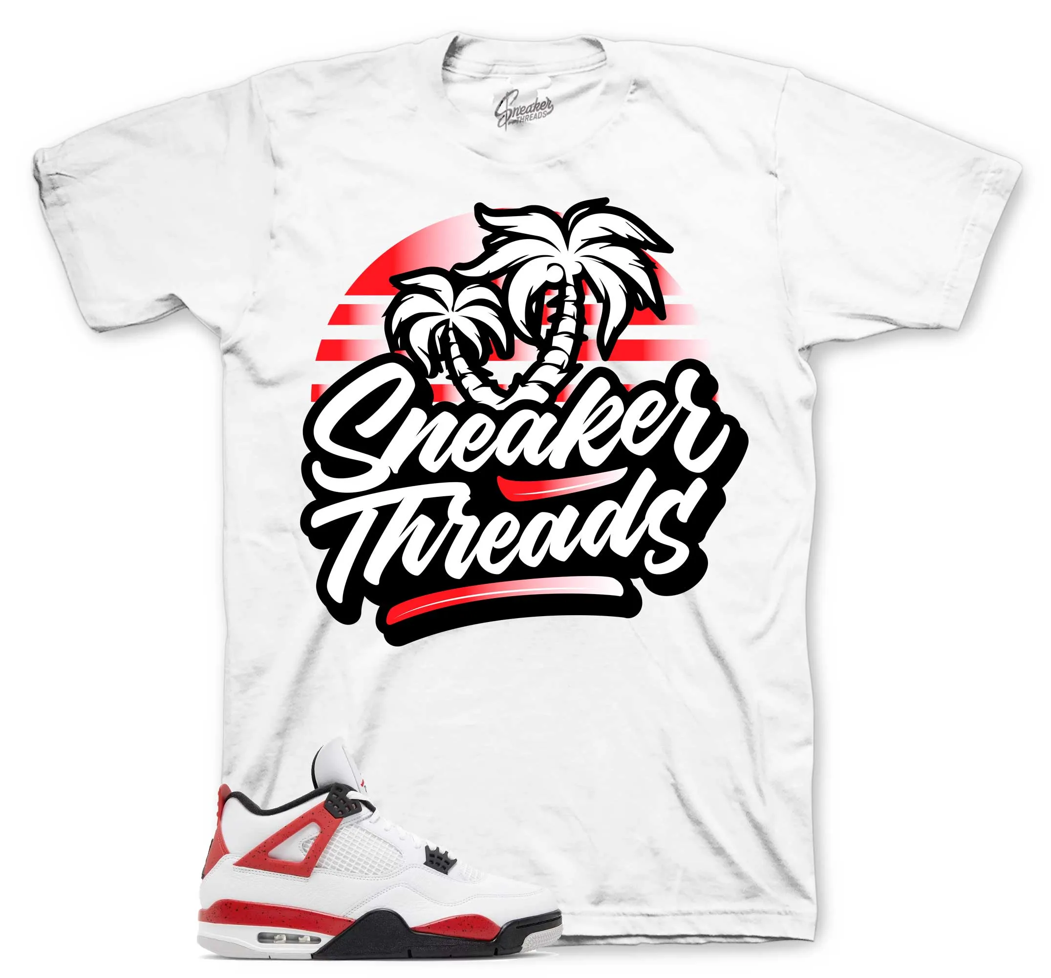 Retro 4 Red Cement ST Palms Shirt