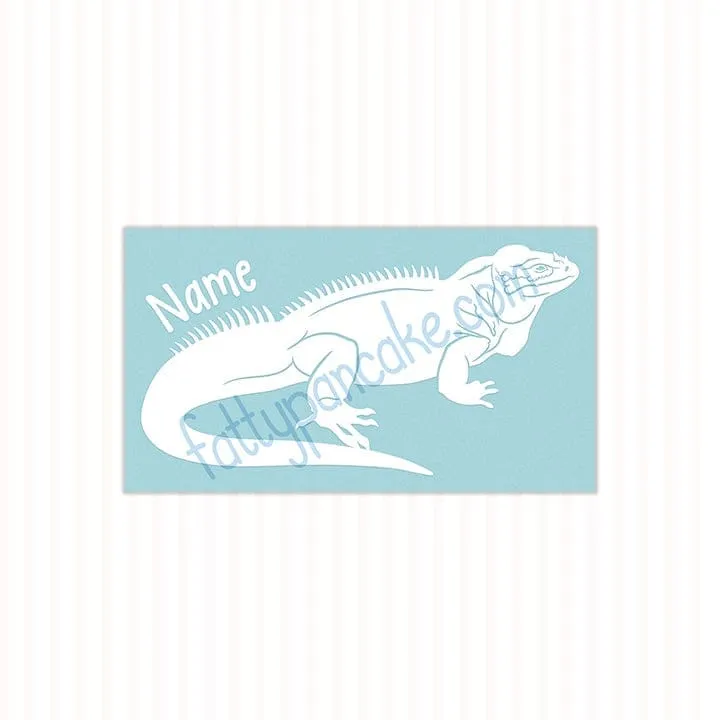 Rhino Iguana Lizard Decal, Waterproof Vinyl Decal, Cute Reptile Gift