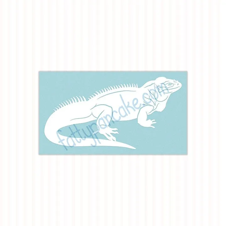 Rhino Iguana Lizard Decal, Waterproof Vinyl Decal, Cute Reptile Gift