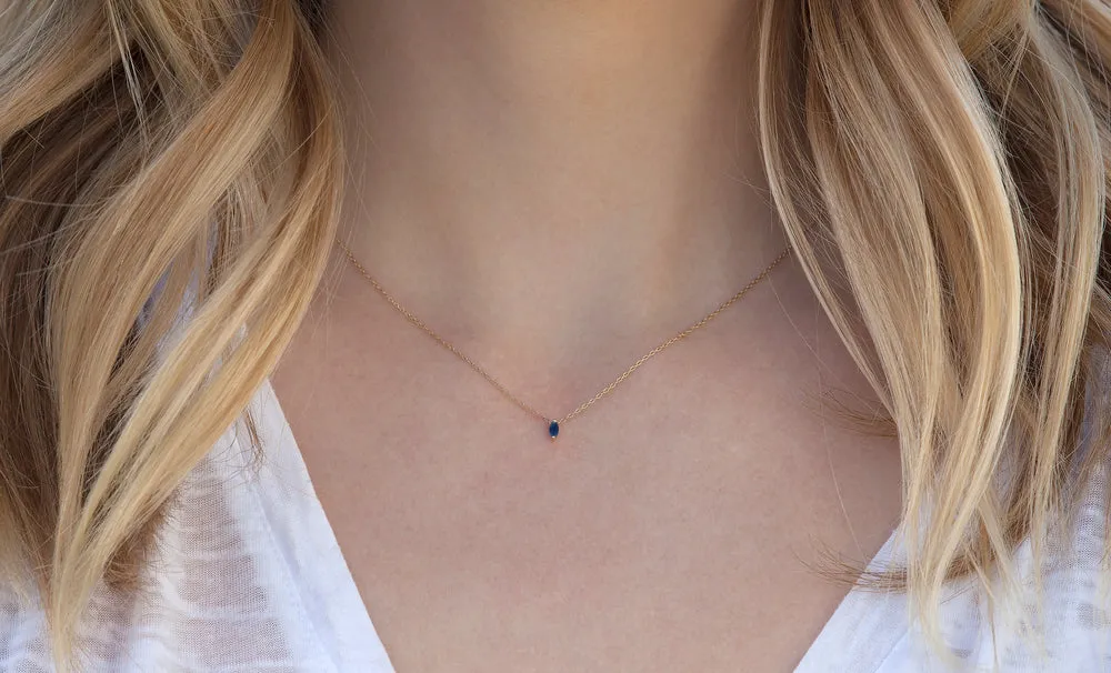 Rise Sapphire Charm Necklace