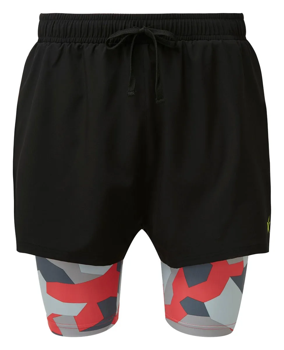 Sale 2 in 1 Double Layer Shorts | Geo Camouflage