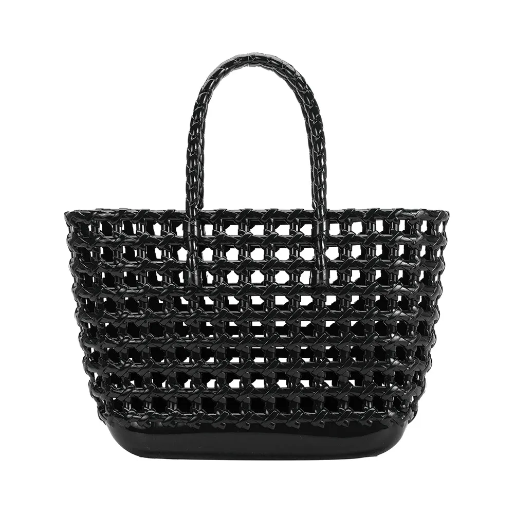 Savannah Black Jelly Tote Bag