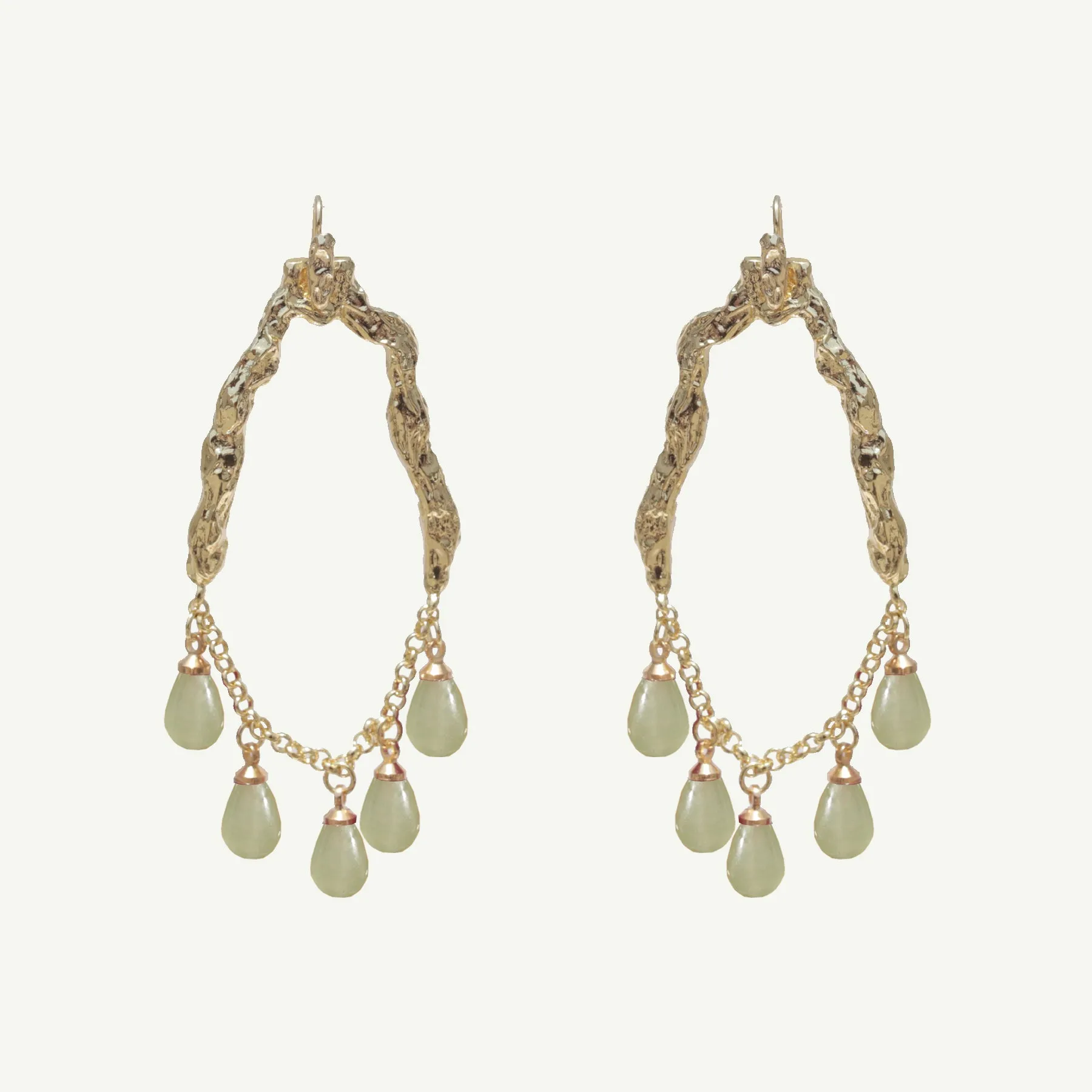 Selene Green Aventurine Earrings Large