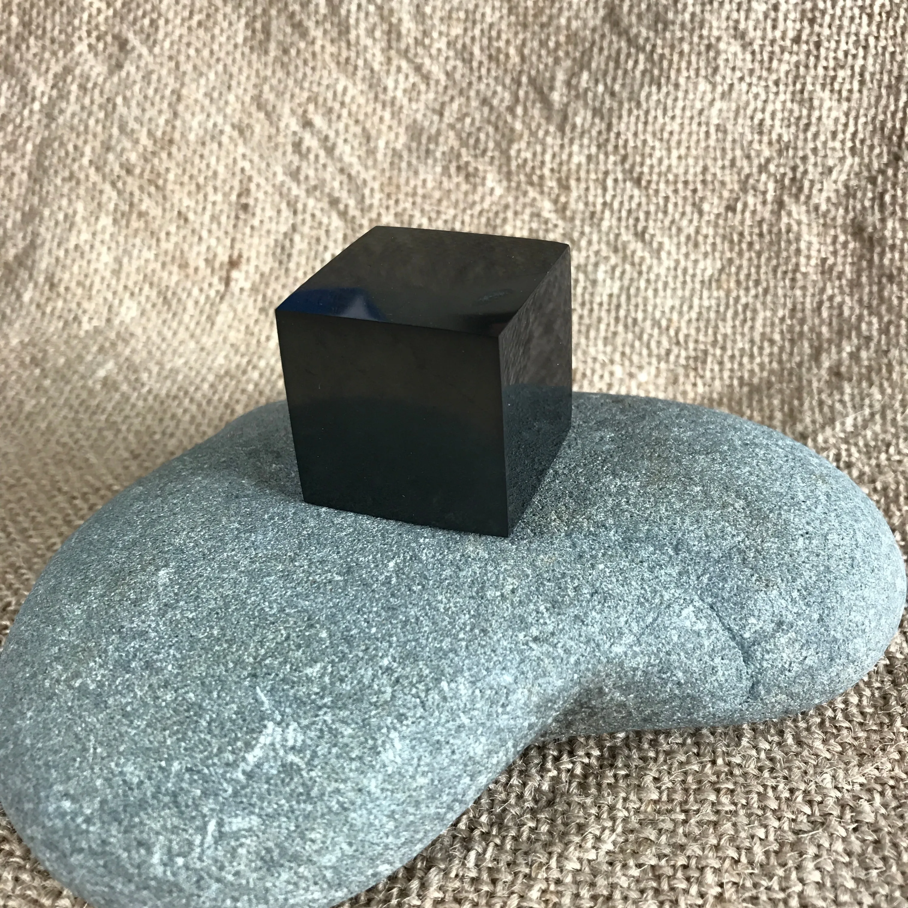 Shungite Cube, 30mm, Genuine Black Shungite