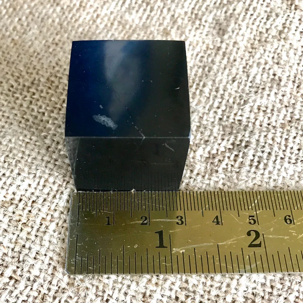 Shungite Cube, 30mm, Genuine Black Shungite