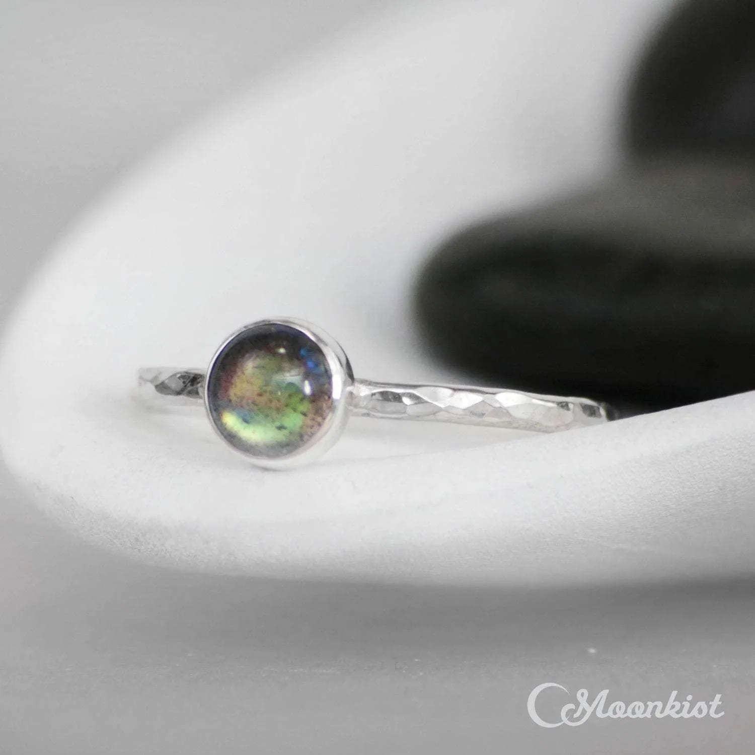 Simple Labradorite Gemstone Stacking Ring | Moonkist Designs