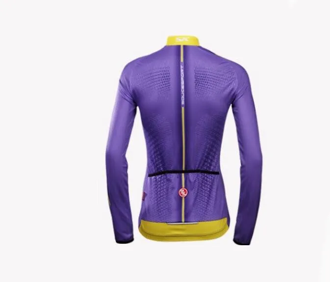 Slight Purple Women Long Sleeve Cycling Jersey