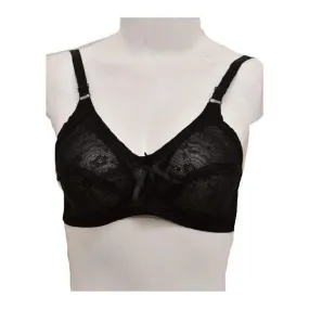 Soft Net Fancy Bra-Black