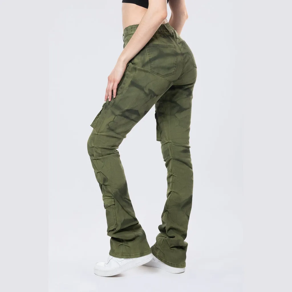 Stacked Pigment Dyed Twill Pants - Clover Green