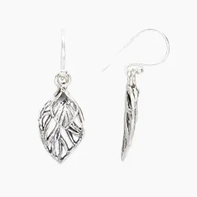 Sterling Silver Double Leaf Earrings