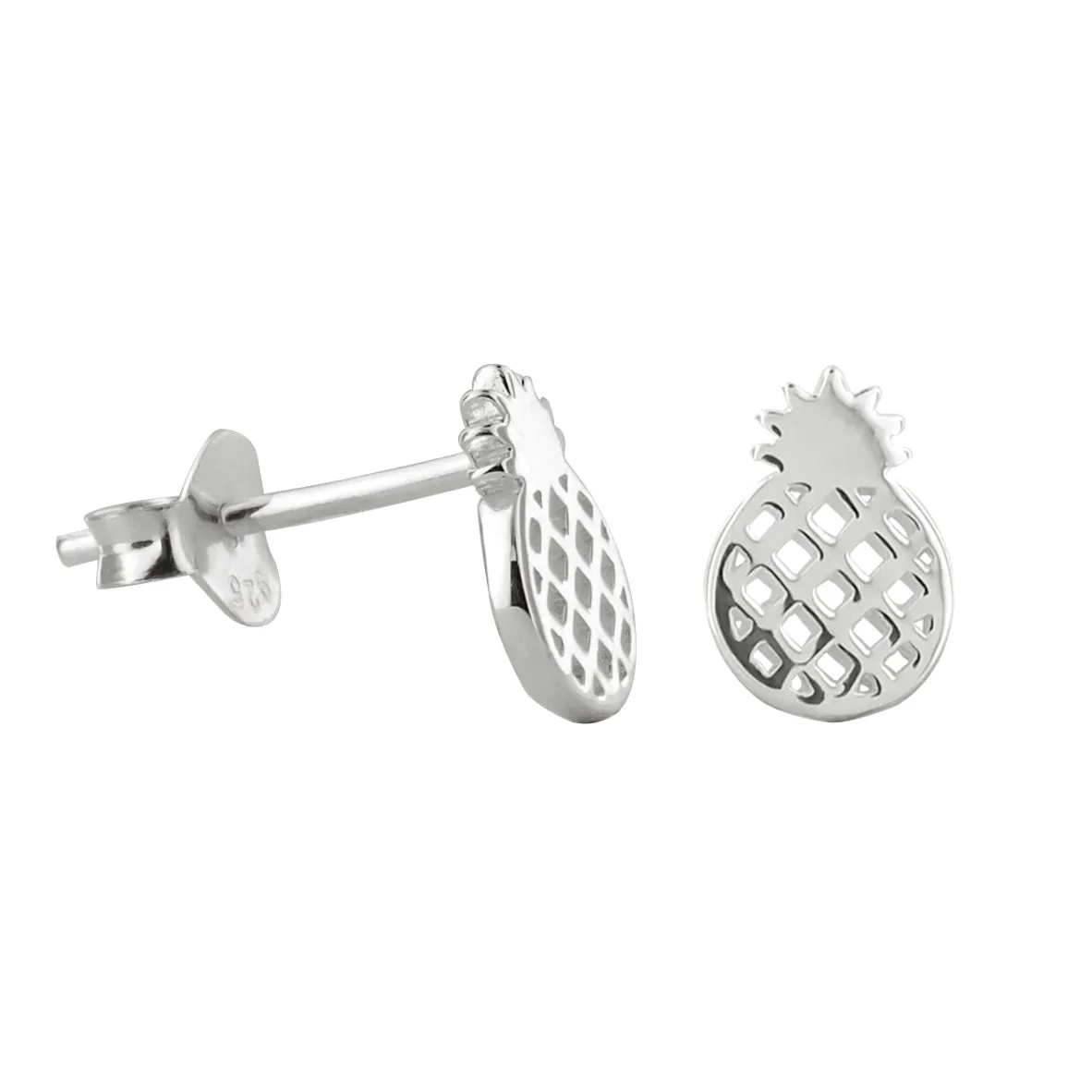 Sterling Silver XS Tiny Pineapple Stud Earrings