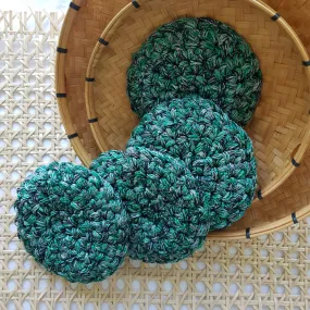 Swirl Macramé Coaster in Green (Set of 4)