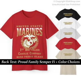 T-Shirt: Charlie Co. MCRD Parris Island (EGA   Back Proud Family)