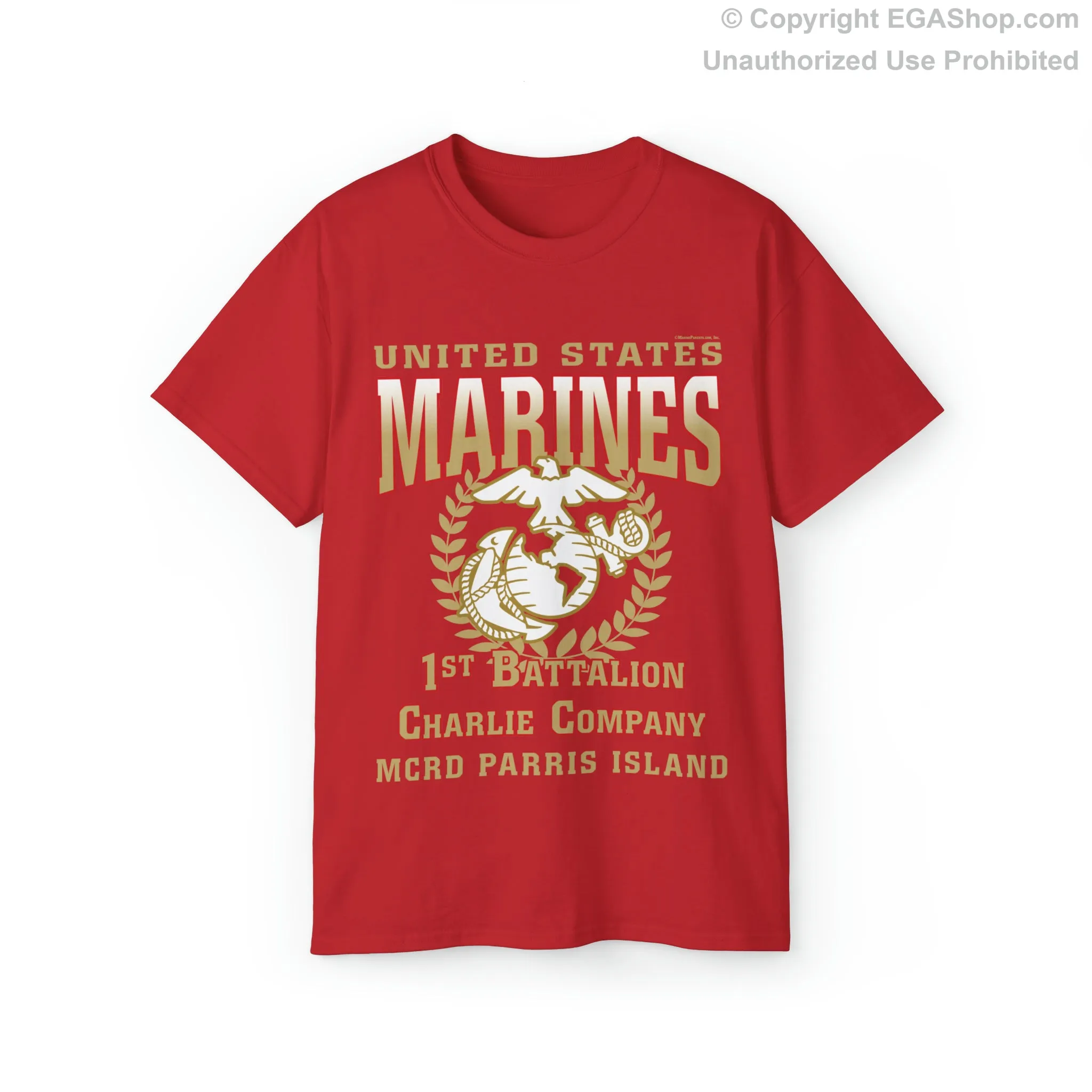 T-Shirt: Charlie Co. MCRD Parris Island (EGA   Back Proud Family)