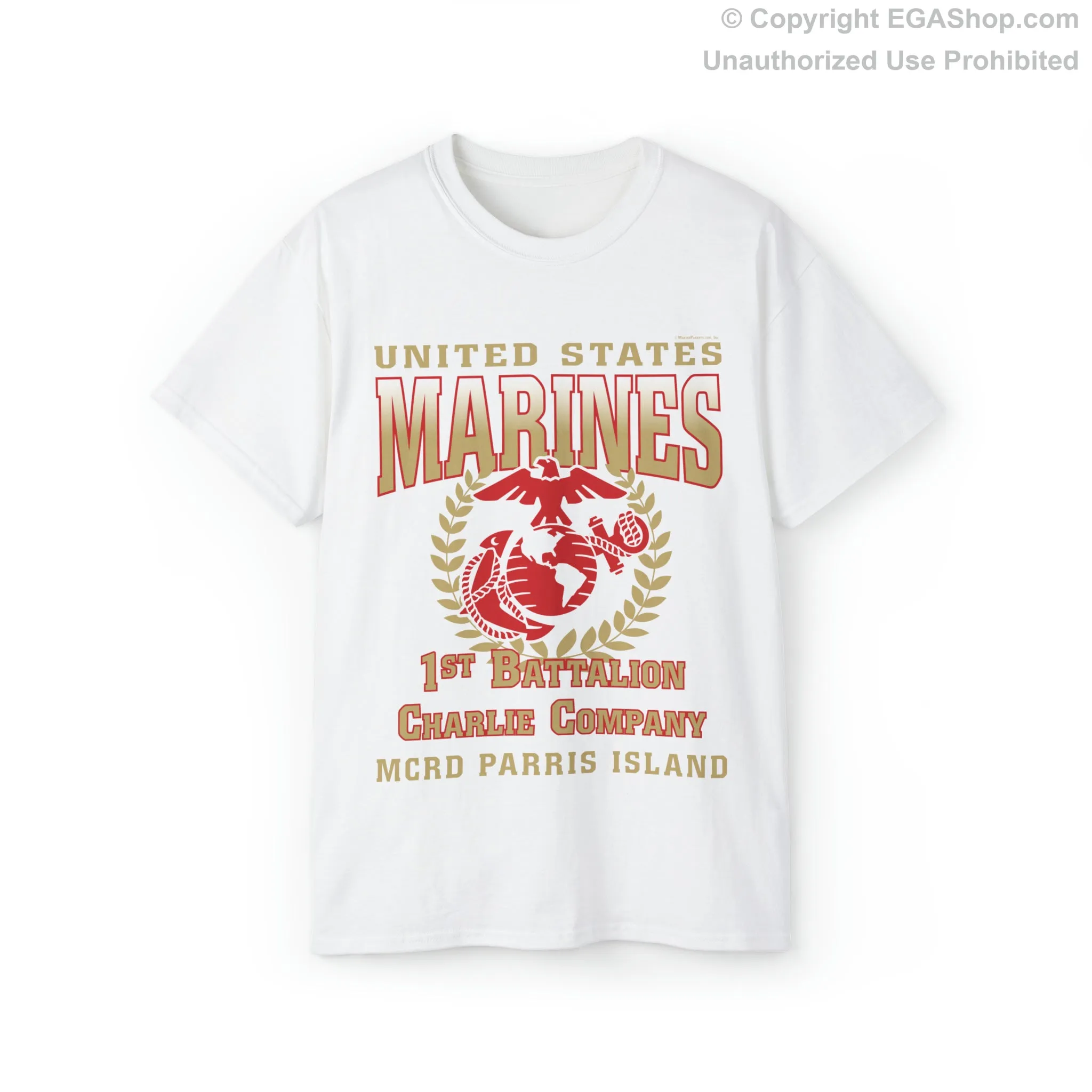 T-Shirt: Charlie Co. MCRD Parris Island (EGA   Back Proud Family)