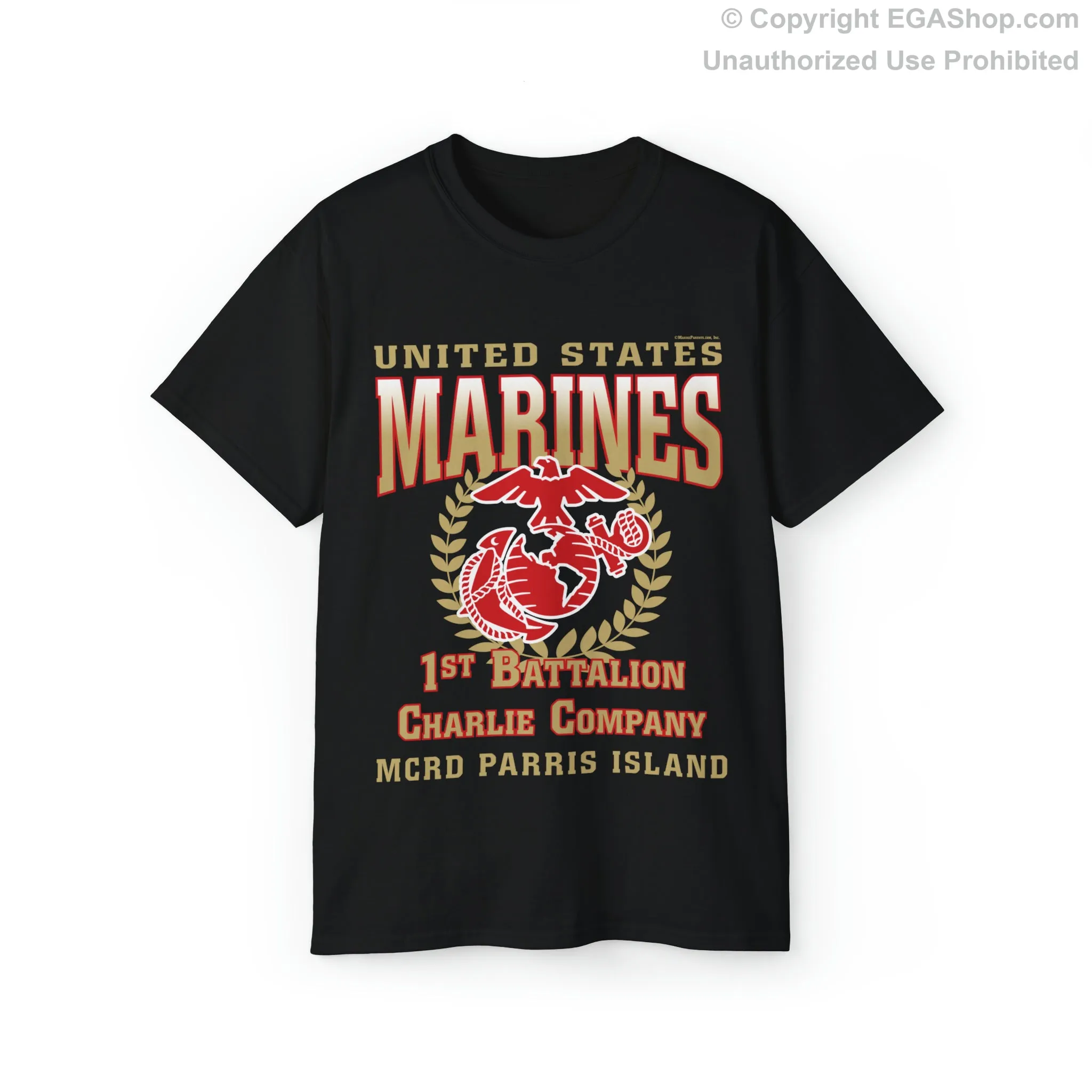 T-Shirt: Charlie Co. MCRD Parris Island (EGA   Back Proud Family)