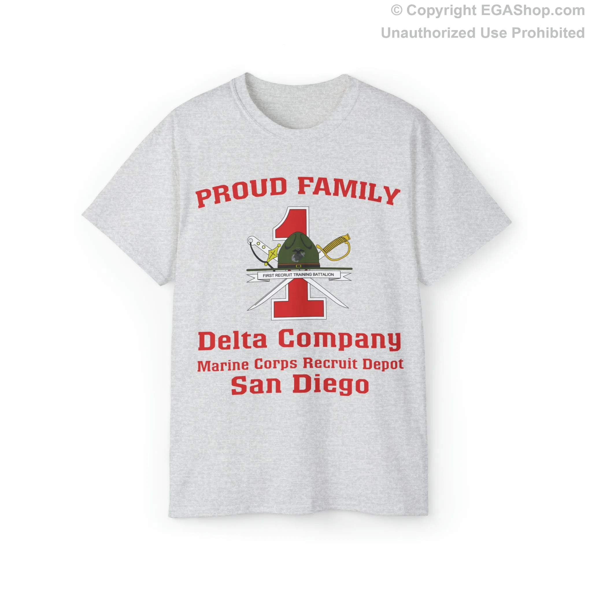 T-Shirt: Delta Co. MCRD San Diego (1st Battalion Crest)