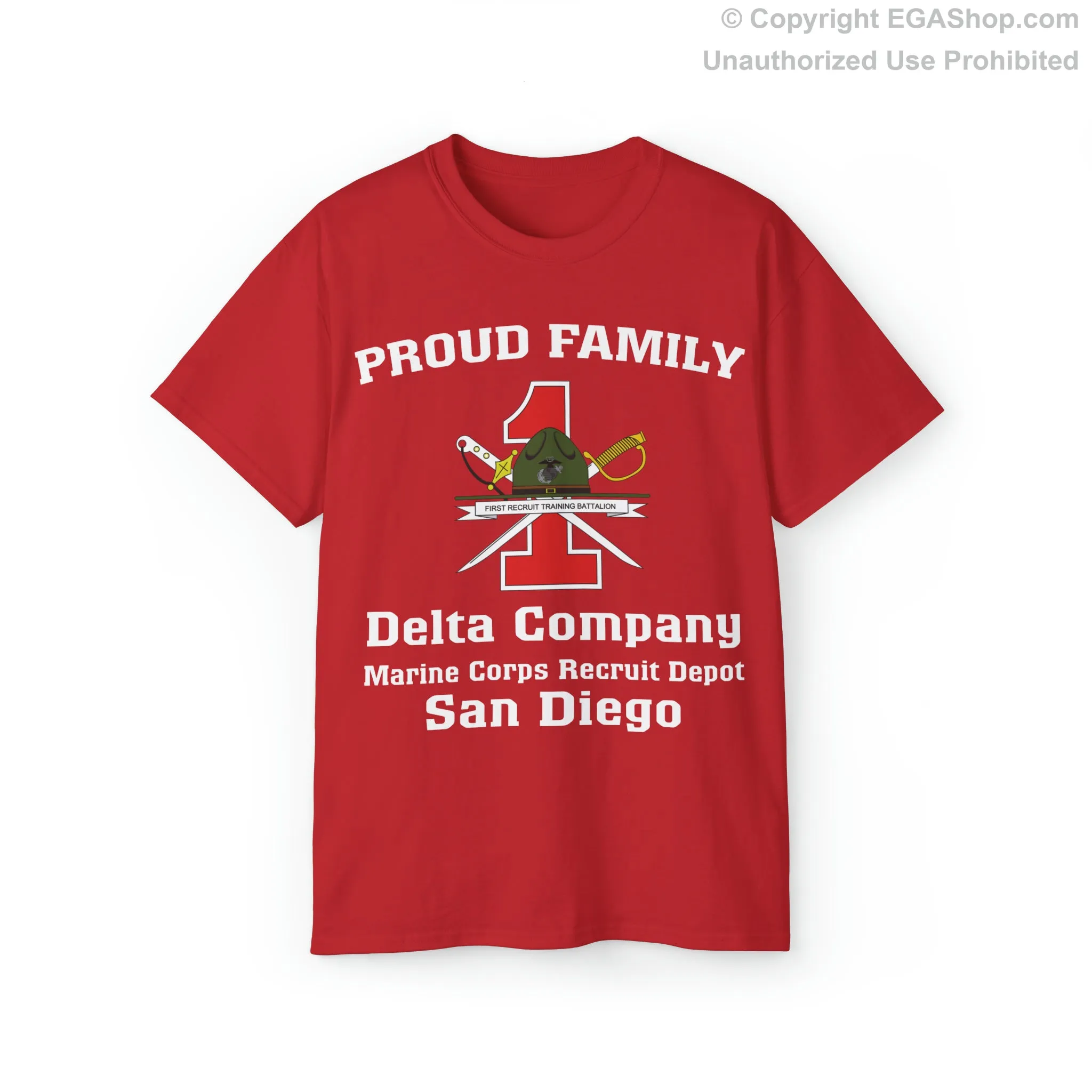 T-Shirt: Delta Co. MCRD San Diego (1st Battalion Crest)