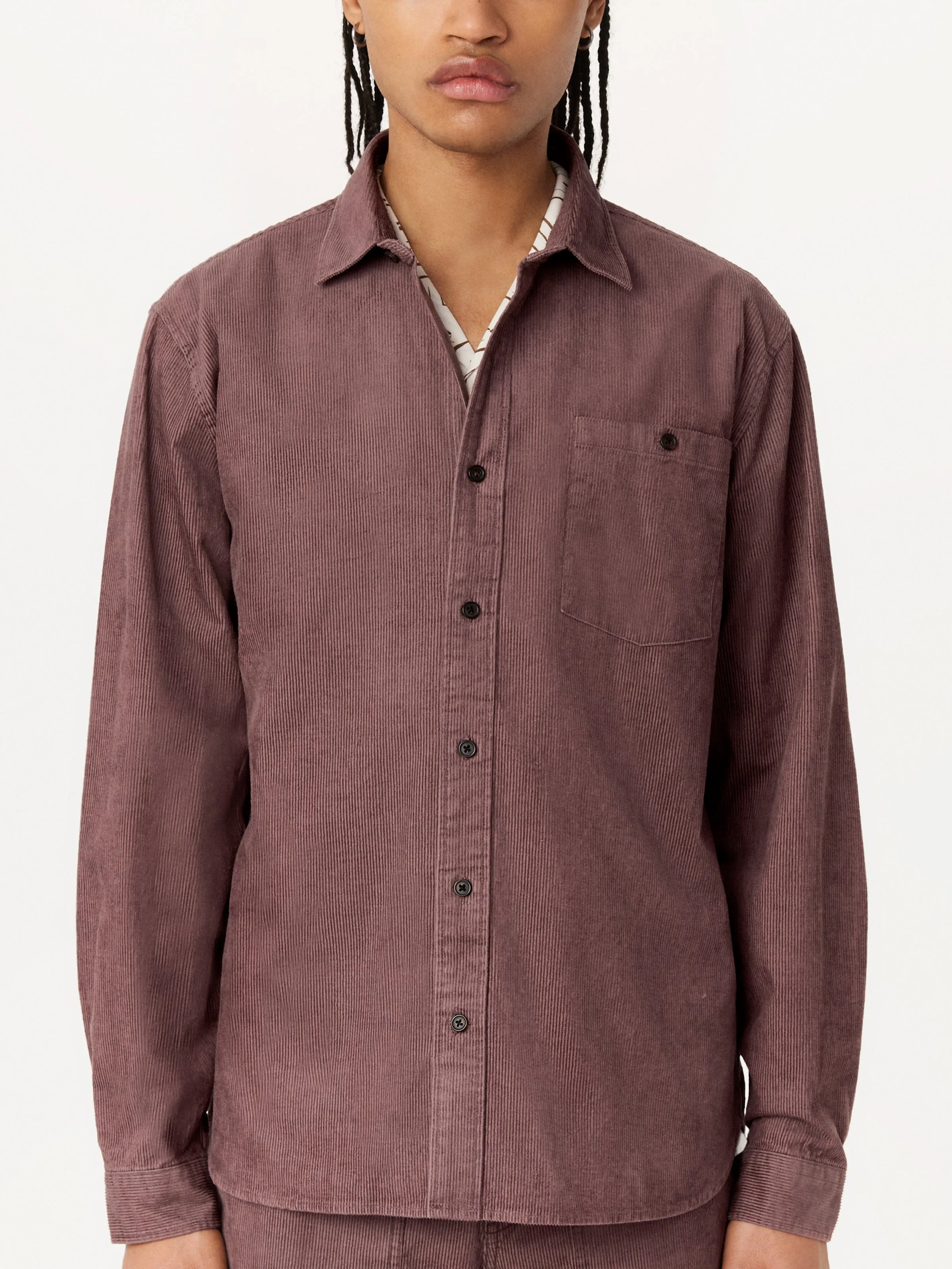 The Light Corduroy Shirt in Dark Clay