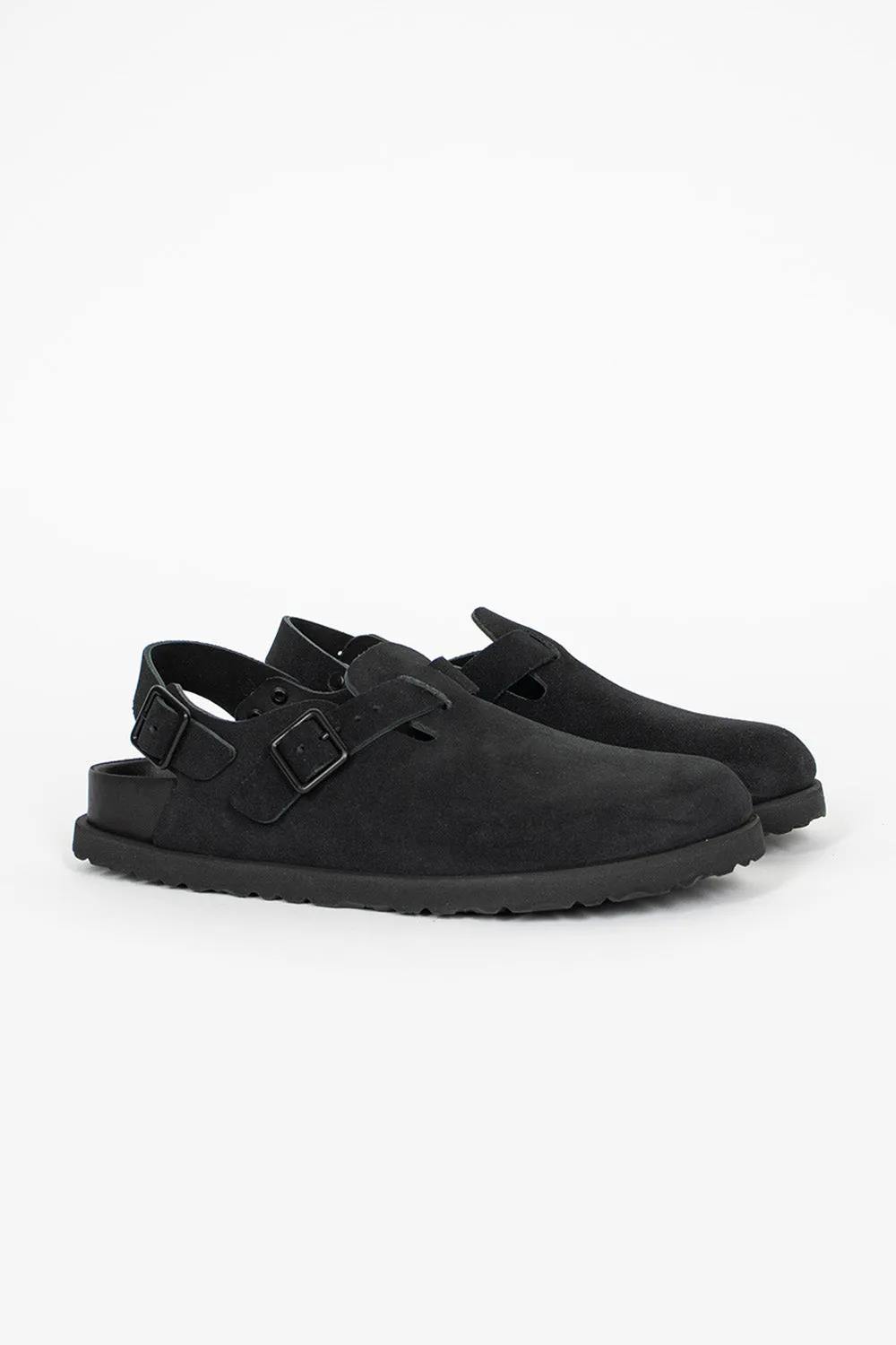 Tokio Suede Clog Black