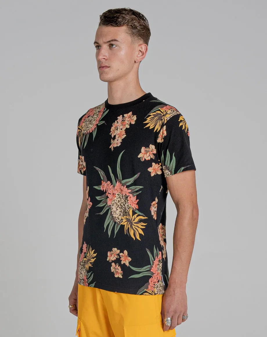 TROY PRINTED MENS ORGANIC T-SHIRT | BLACK