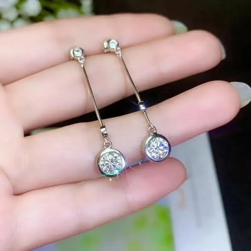 White Gold Plated Silver Moissanite Earrings 1ctw & 2ctw Options