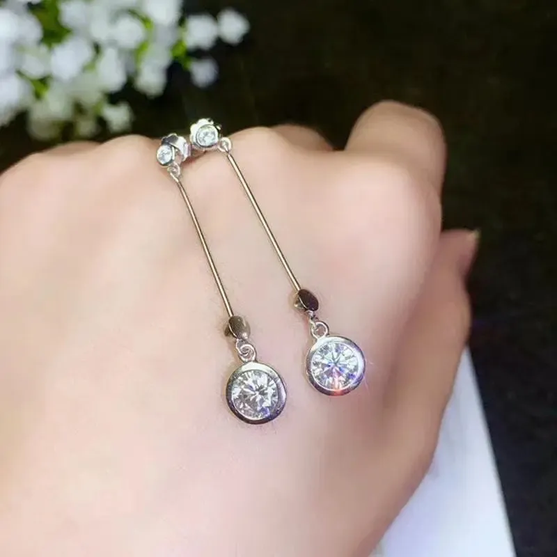 White Gold Plated Silver Moissanite Earrings 1ctw & 2ctw Options