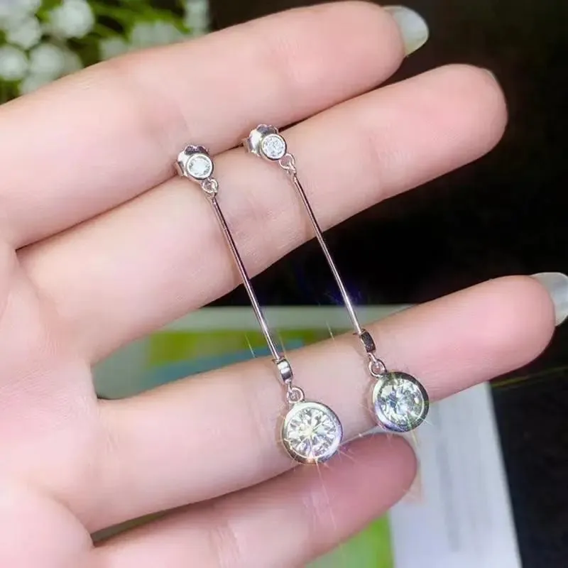 White Gold Plated Silver Moissanite Earrings 1ctw & 2ctw Options