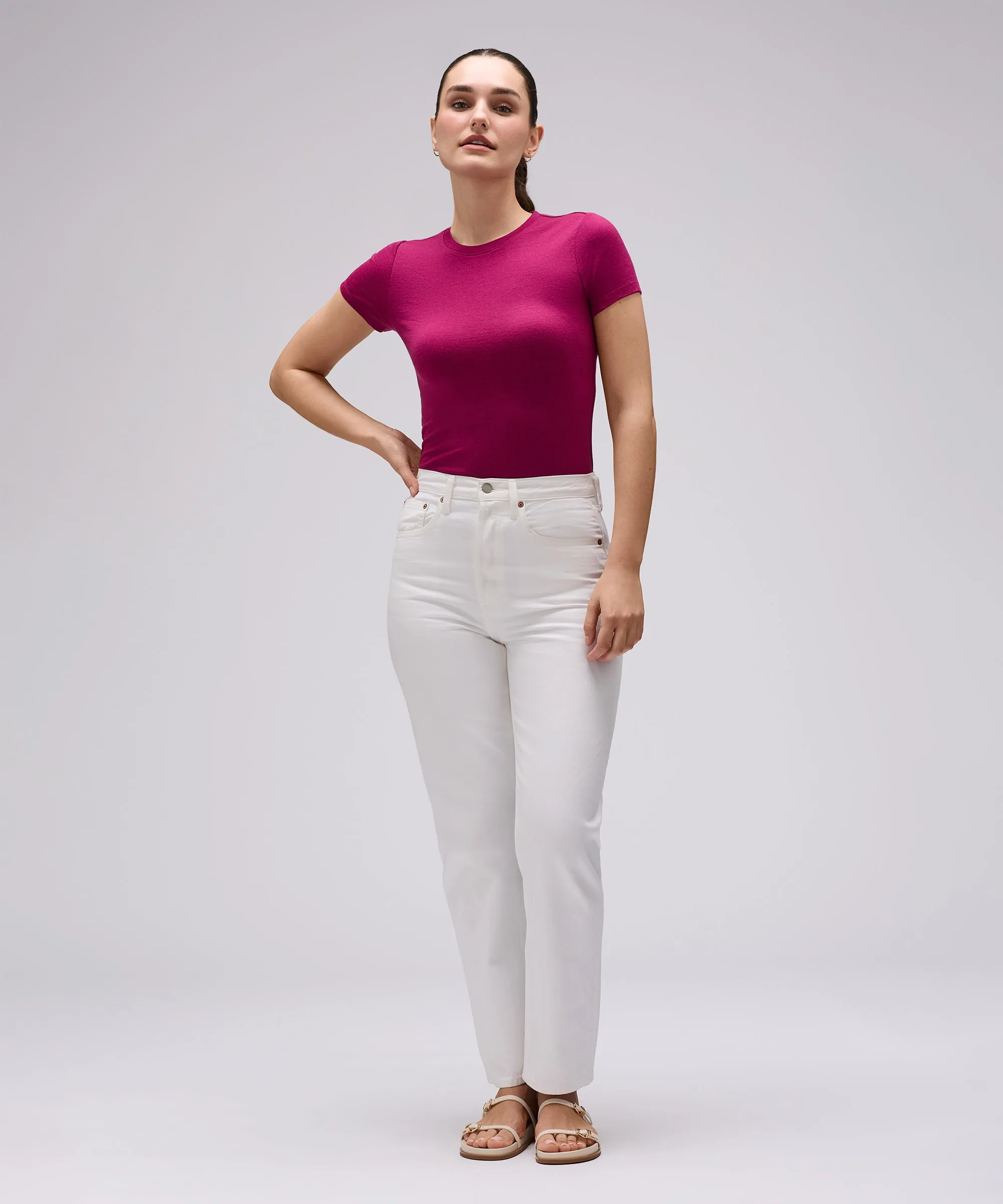 Women's Slim Merino Crew Neck T-Shirt