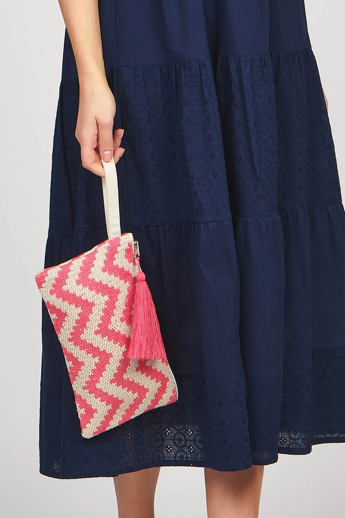 Zig Zag Pouch Bag Pink