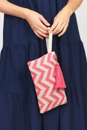 Zig Zag Pouch Bag Pink